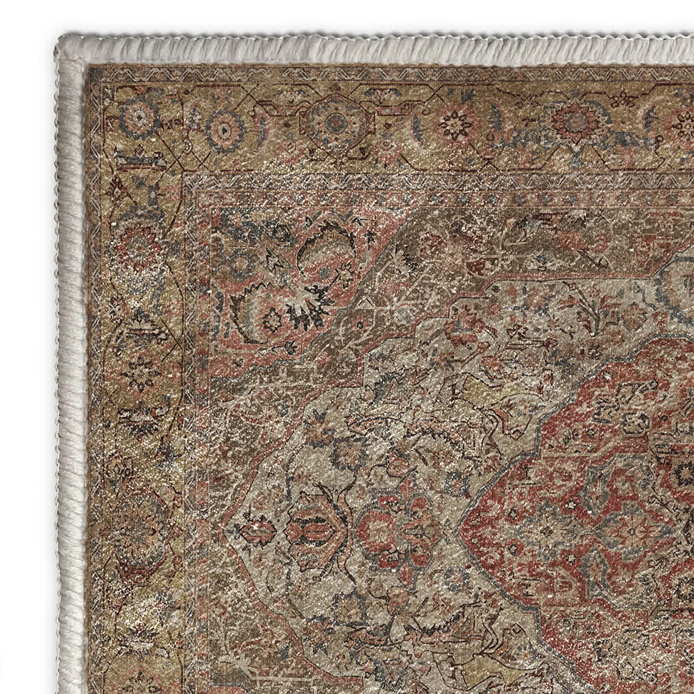 Tapis antidérapant et lavable de style ethnique persan