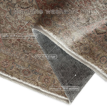 Tapis antidérapant et lavable de style ethnique persan