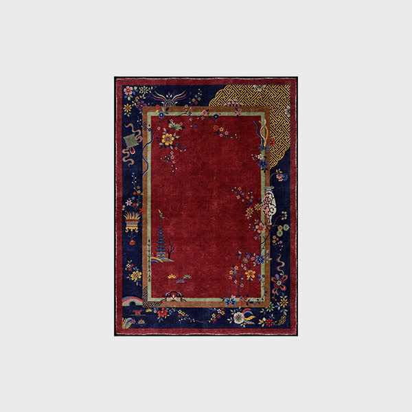 Tapis antidérapant et lavable avec des fleurs élégantes