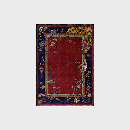 Tapis antidérapant et lavable avec des fleurs élégantes