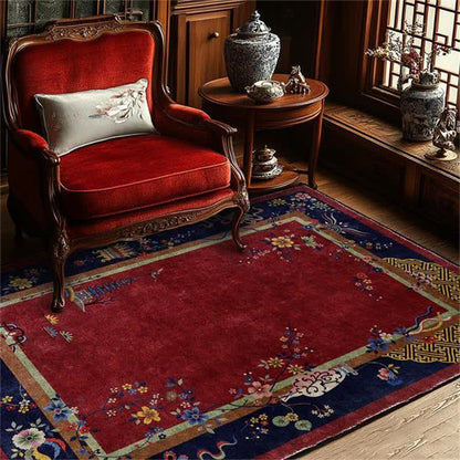 Tapis antidérapant et lavable avec des fleurs élégantes