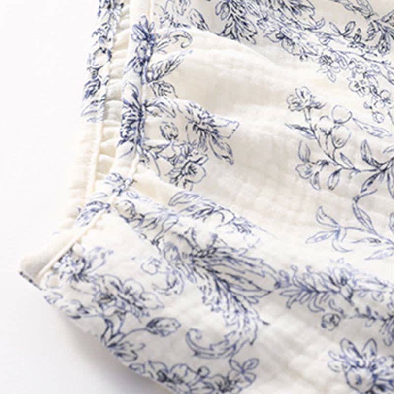 Chemise de nuit rembourrée de style campagnard avec ceinture à nouer et poche