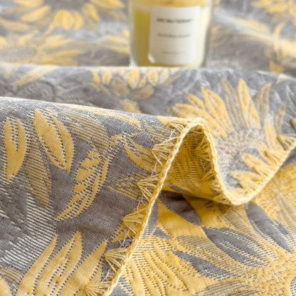 Couette réversible en gaze de coton à imprimé tournesol