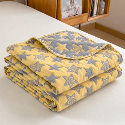 Couette réversible en gaze de coton à motif étoiles
