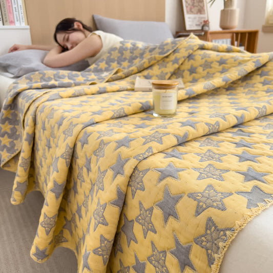 Couette réversible en gaze de coton à motif étoiles