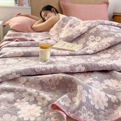 Couette réversible en gaze de coton « Fleur rurale »