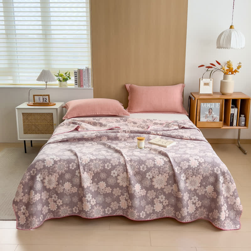 Couette réversible en gaze de coton « Fleur rurale »
