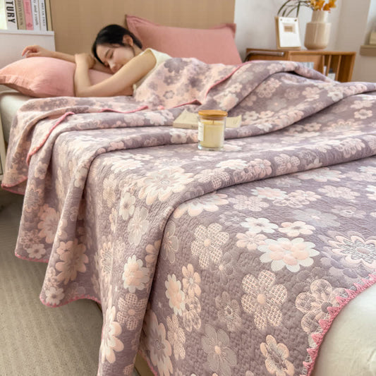 Couette réversible en gaze de coton « Fleur rurale »