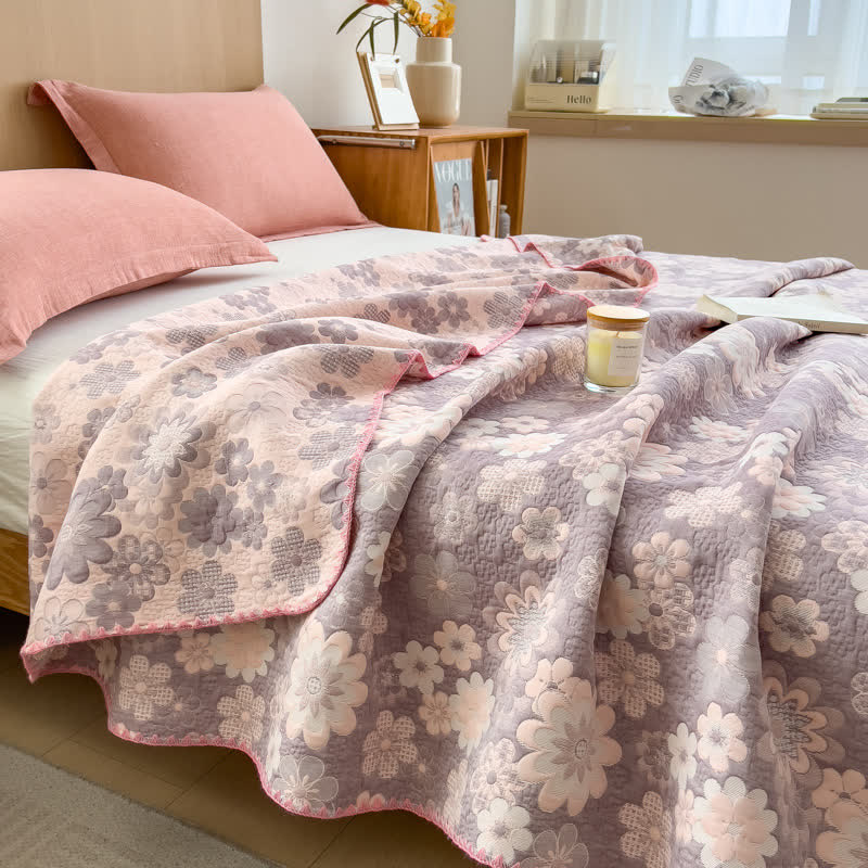 Couette réversible en gaze de coton « Fleur rurale »