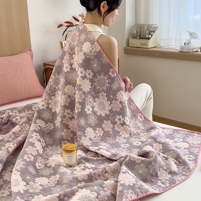 Couette réversible en gaze de coton « Fleur rurale »
