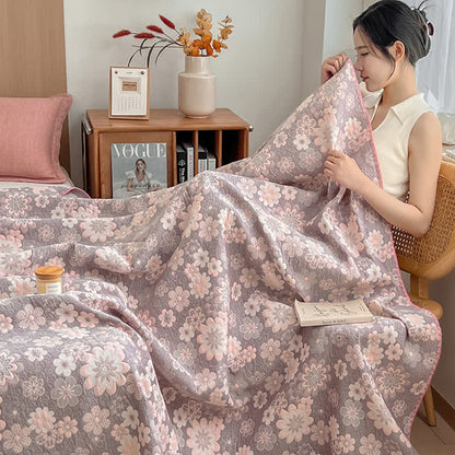 Couette réversible en gaze de coton « Fleur rurale »