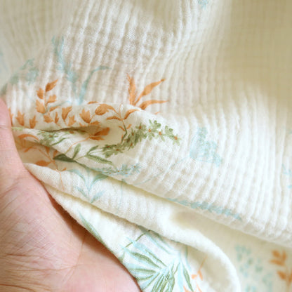 Chemise de nuit à manches longues en gaze de coton végétal avec poche