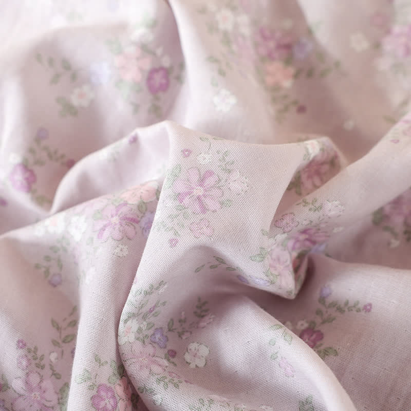Chemise de nuit en gaze de coton à motif floral