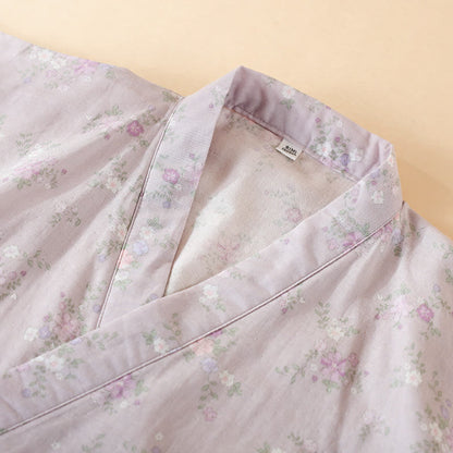 Chemise de nuit en gaze de coton à motif floral