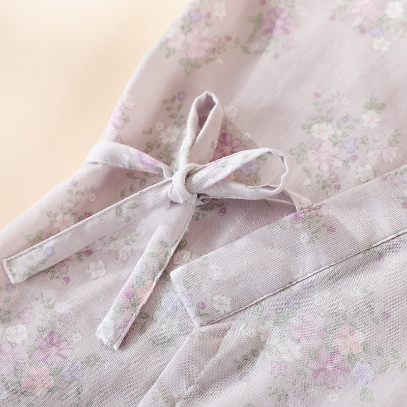 Chemise de nuit en gaze de coton à motif floral