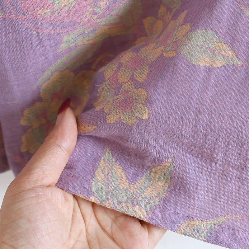 Ensemble de vêtements d'intérieur élégant en coton jacquard teint en fil de style vintage