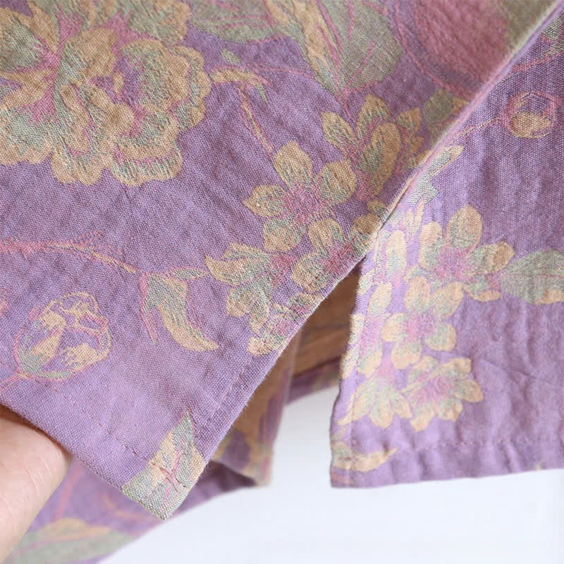 Ensemble de vêtements d'intérieur élégant en coton jacquard teint en fil de style vintage