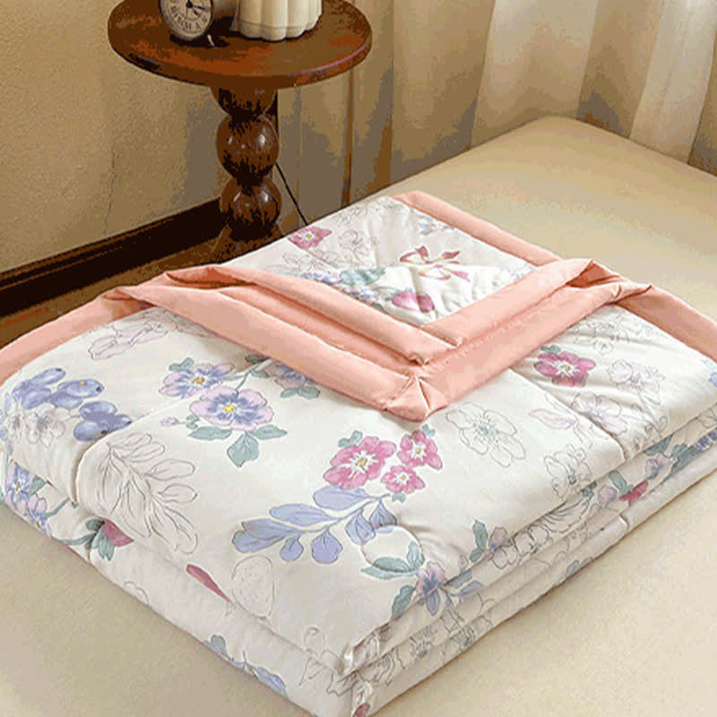 Élégante couverture d'été en gaze double épaisseur à motif floral - image 3