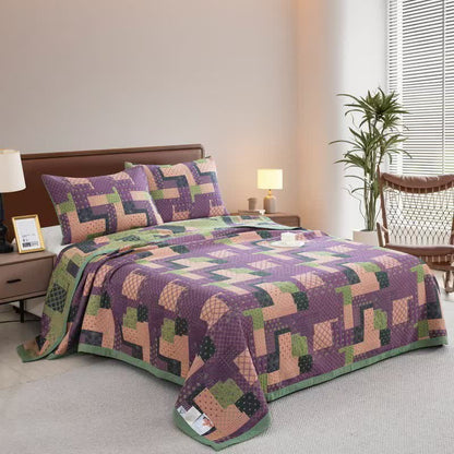 Couvre-lit jacquard en gaze de coton patchwork vintage