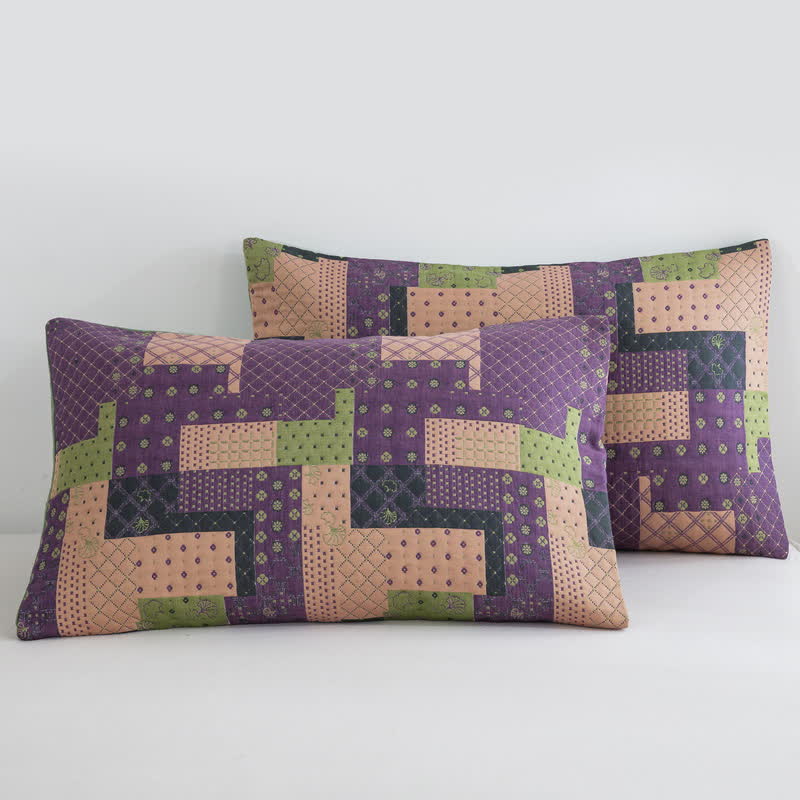 Couvre-lit jacquard en gaze de coton patchwork vintage