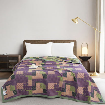 Couvre-lit jacquard en gaze de coton patchwork vintage