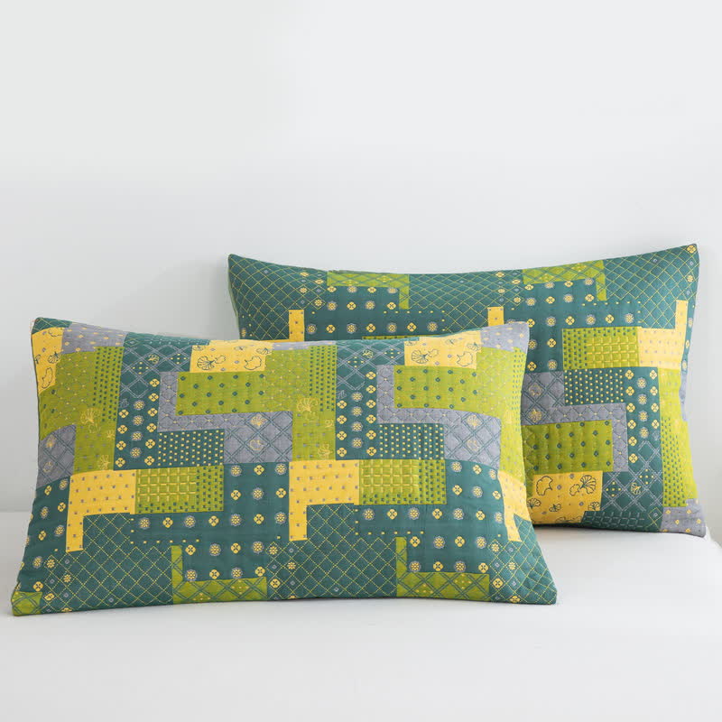 Couvre-lit jacquard en gaze de coton patchwork vintage