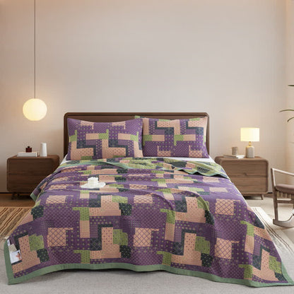 Couvre-lit jacquard en gaze de coton patchwork vintage