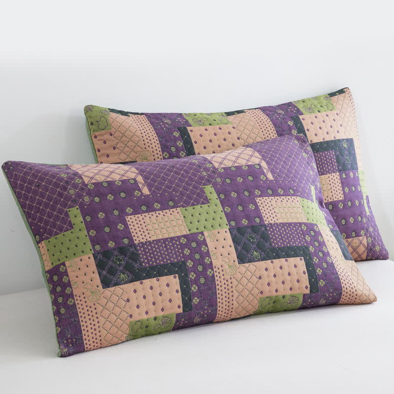 Couvre-lit jacquard en gaze de coton patchwork vintage