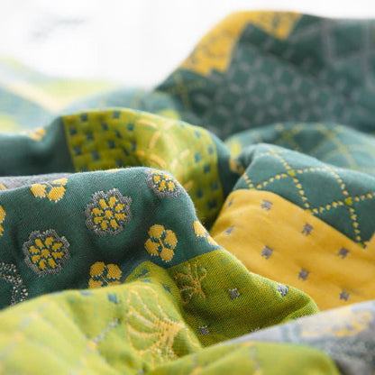 Couvre-lit jacquard en gaze de coton patchwork vintage