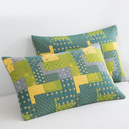 Couvre-lit jacquard en gaze de coton patchwork vintage