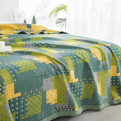 Couvre-lit jacquard en gaze de coton patchwork vintage