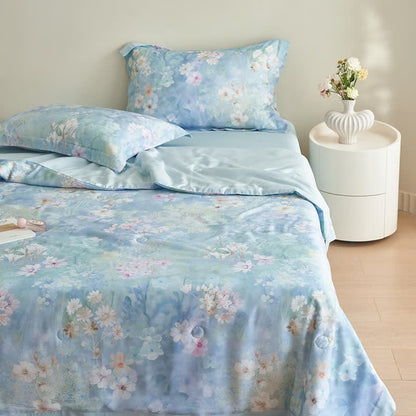 Parure de lit florale d'été rustique (4 pièces)