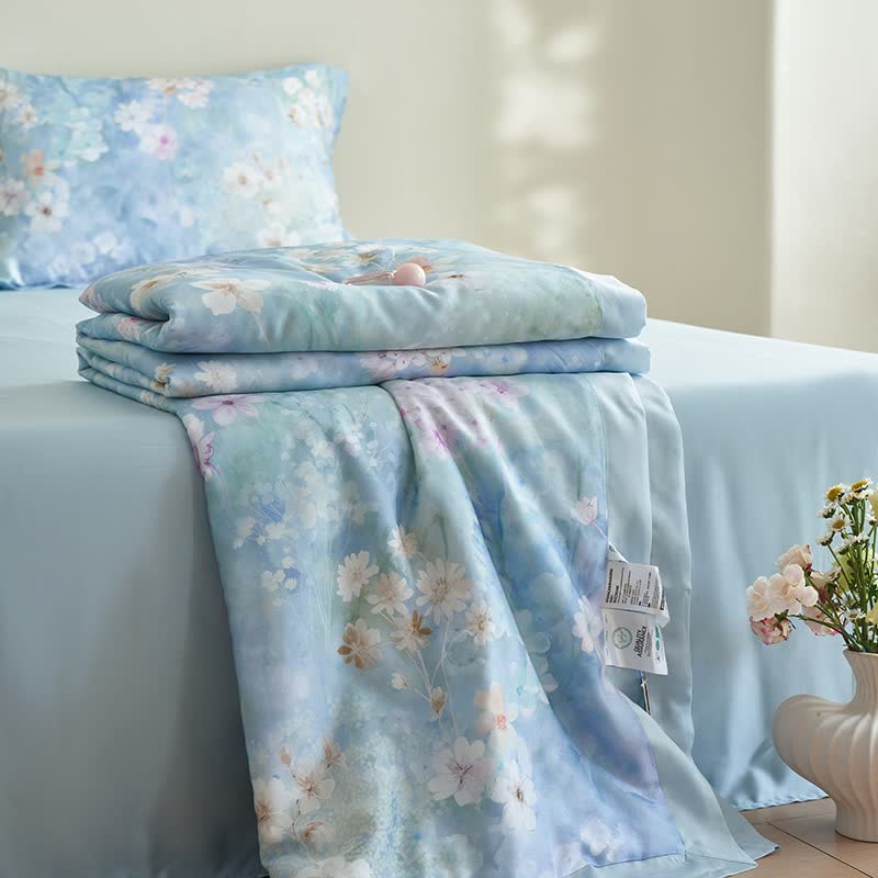 Parure de lit florale d'été rustique (4 pièces)
