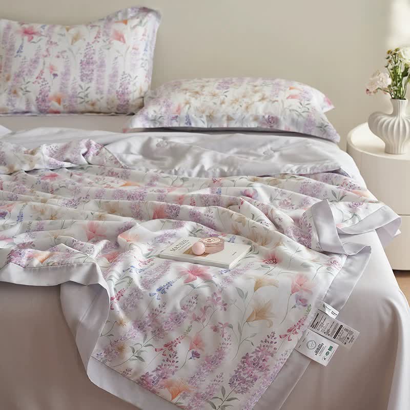 Parure de lit d'été rustique lavande (4 pièces)
