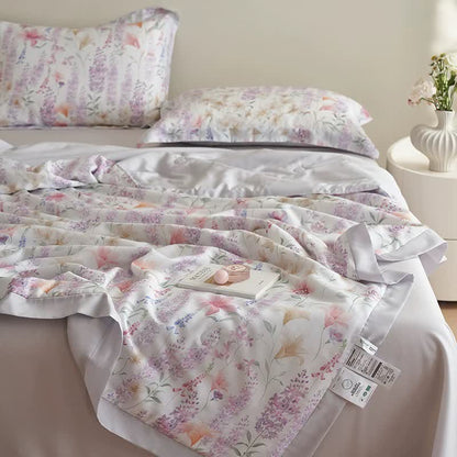 Parure de lit d'été rustique lavande (4 pièces)