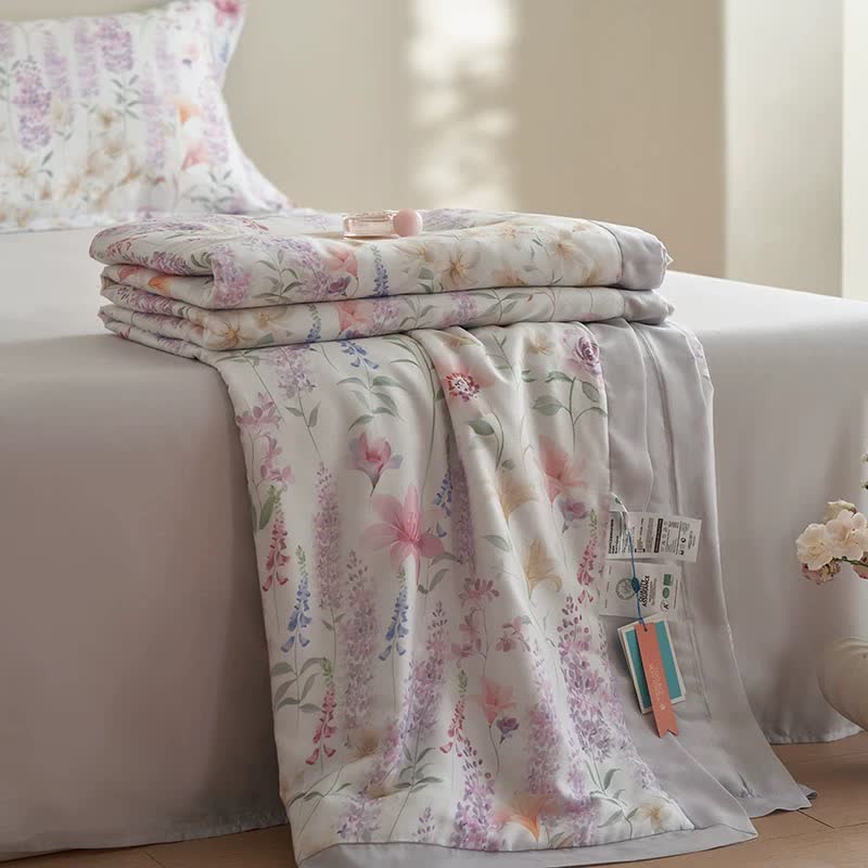Parure de lit d'été rustique lavande (4 pièces)