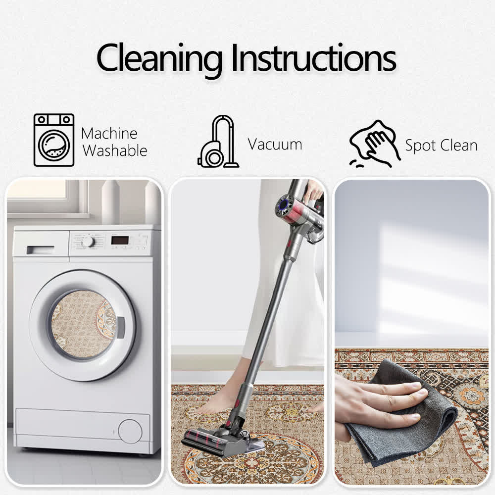 Tapis persan luxueux, antidérapant et lavable