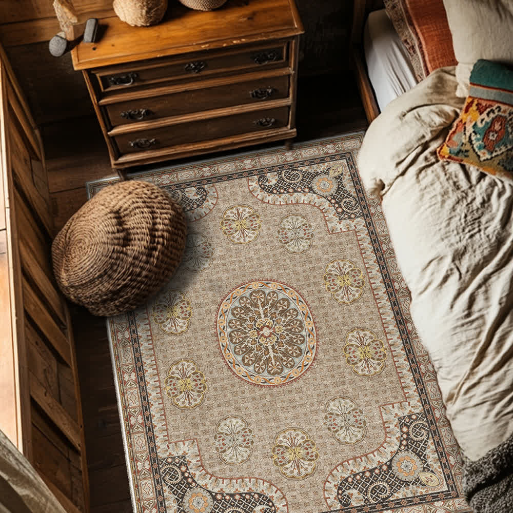 Tapis persan luxueux, antidérapant et lavable