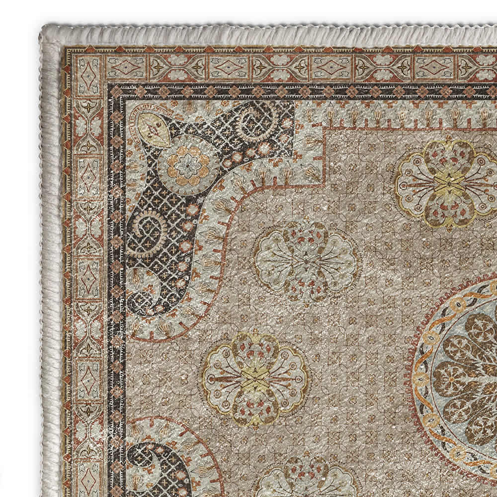 Tapis persan luxueux, antidérapant et lavable