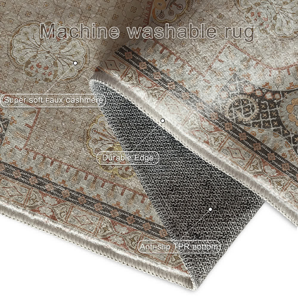 Tapis persan luxueux, antidérapant et lavable