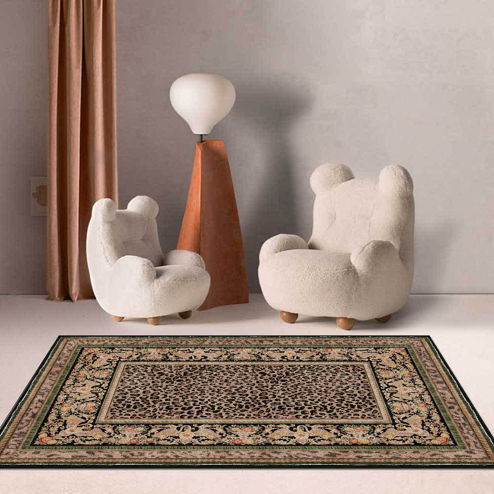 Tapis antidérapant style léopard baroque pour l'intérieur et l'extérieur