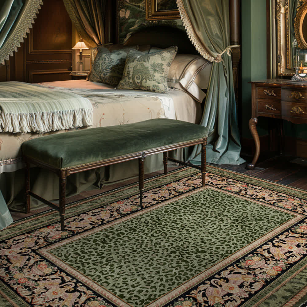 Tapis antidérapant style léopard baroque pour l'intérieur et l'extérieur