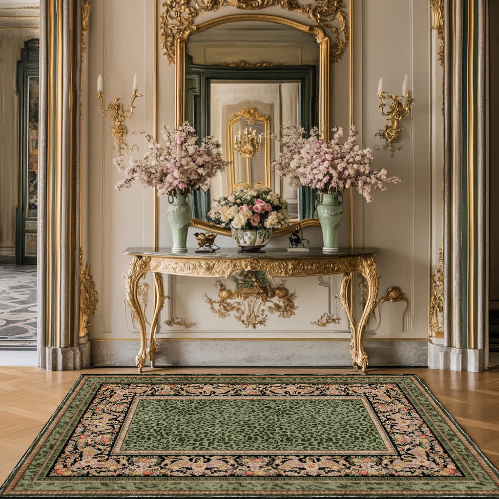 Tapis antidérapant style léopard baroque pour l'intérieur et l'extérieur