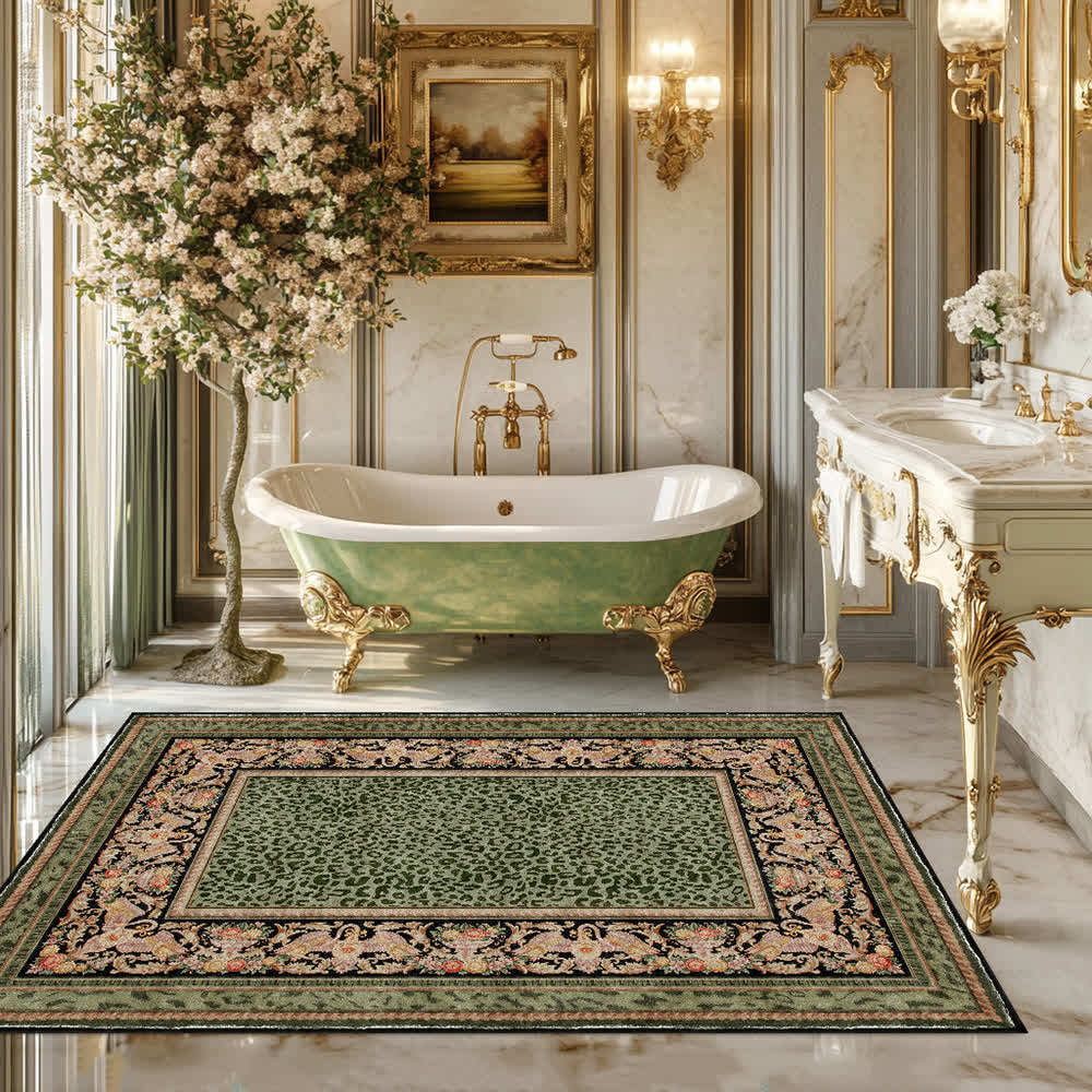 Tapis antidérapant style léopard baroque pour l'intérieur et l'extérieur