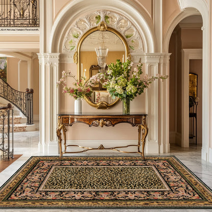 Tapis antidérapant style léopard baroque pour l'intérieur et l'extérieur
