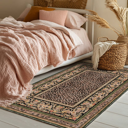 Tapis antidérapant style léopard baroque pour l'intérieur et l'extérieur