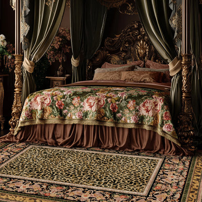 Tapis antidérapant style léopard baroque pour l'intérieur et l'extérieur