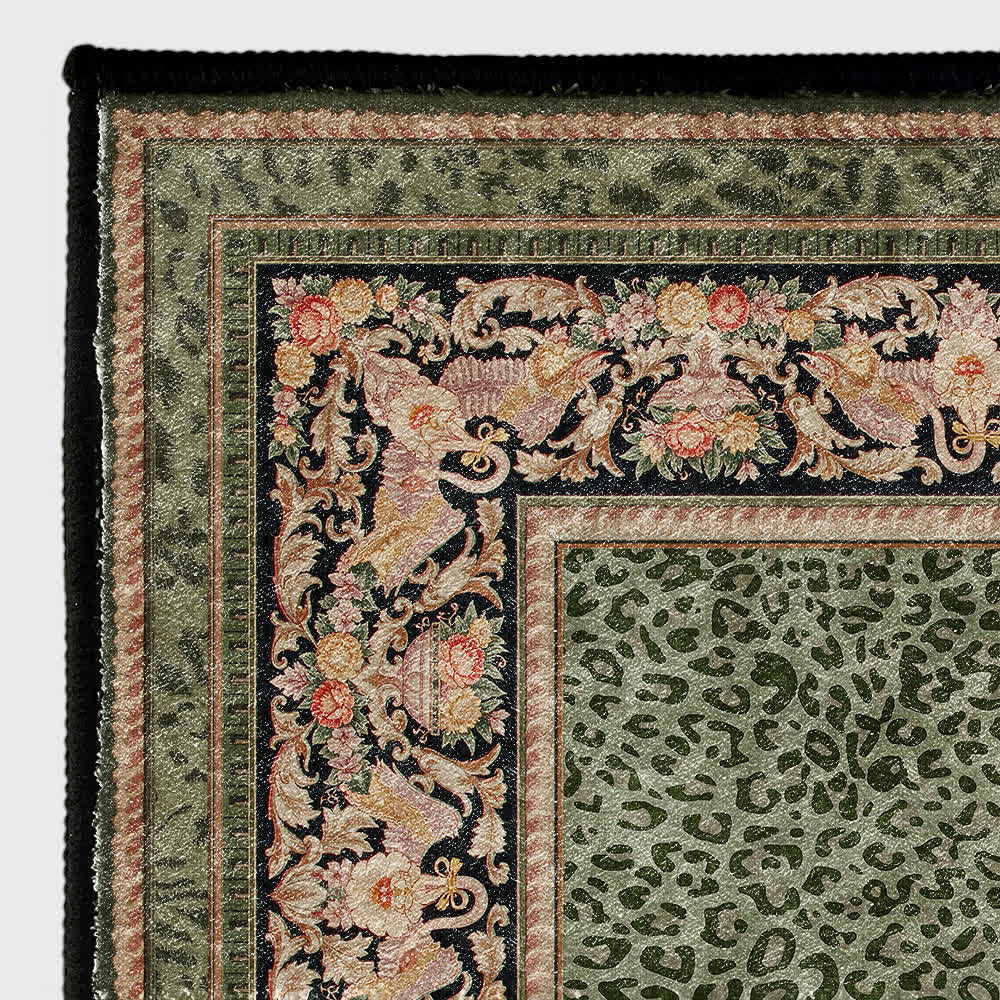Tapis antidérapant style léopard baroque pour l'intérieur et l'extérieur