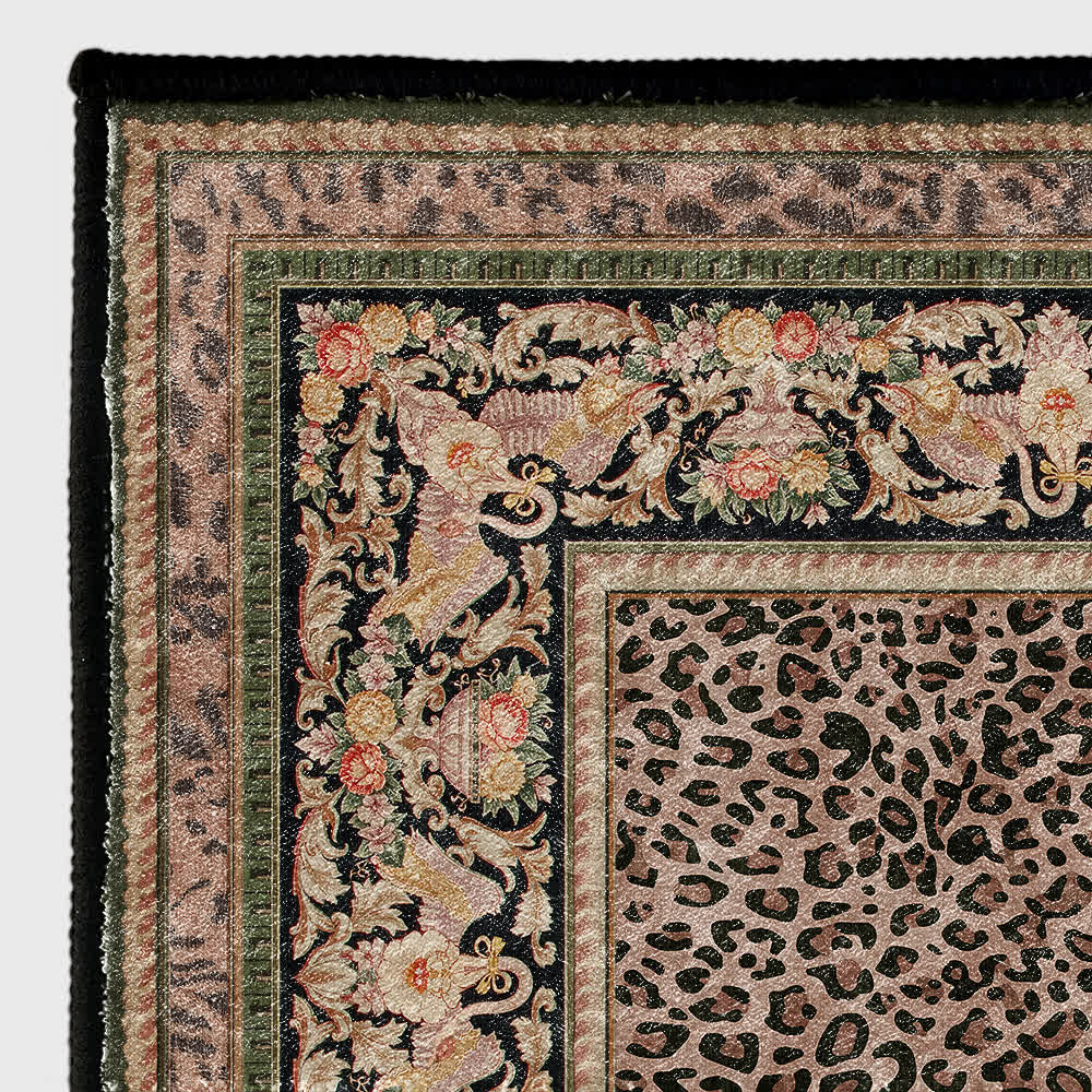 Tapis antidérapant style léopard baroque pour l'intérieur et l'extérieur