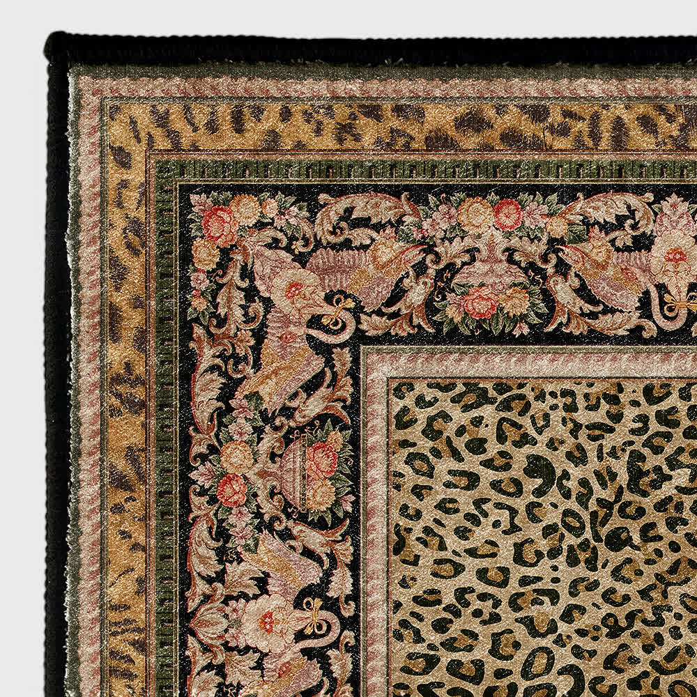 Tapis antidérapant style léopard baroque pour l'intérieur et l'extérieur